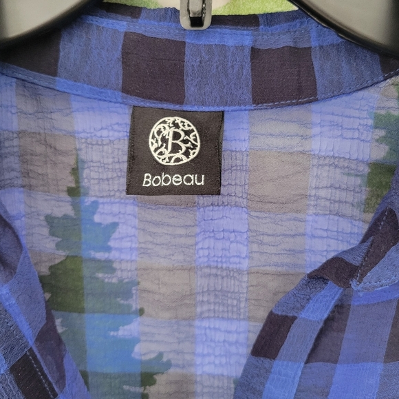 Bobeau Sheer Plaid Shirt - Picture 4 of 4